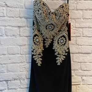 NWT Black/gold sequined dress by May Queen